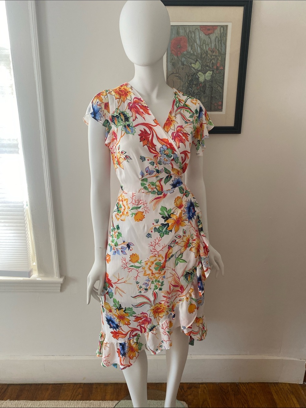 {New York & Company} Floral Wrap Dress